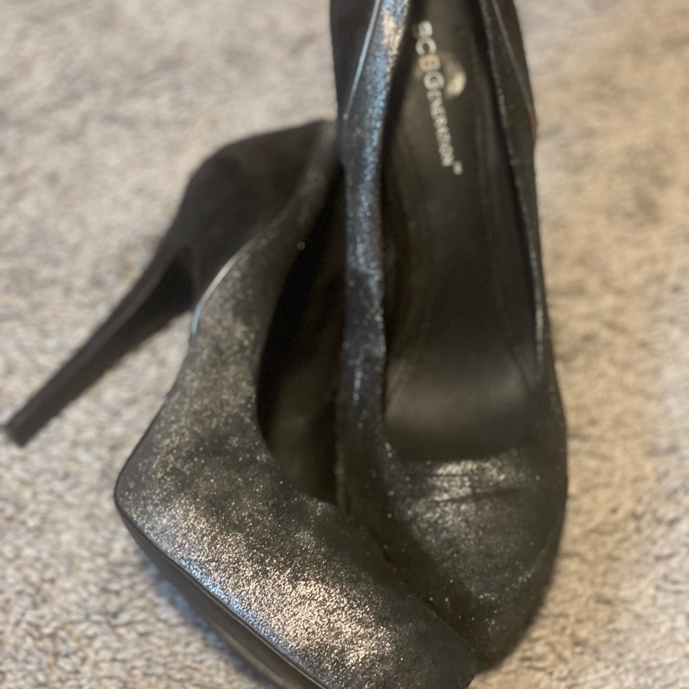 Bcbgeneration Glitter Black Heels - image 2